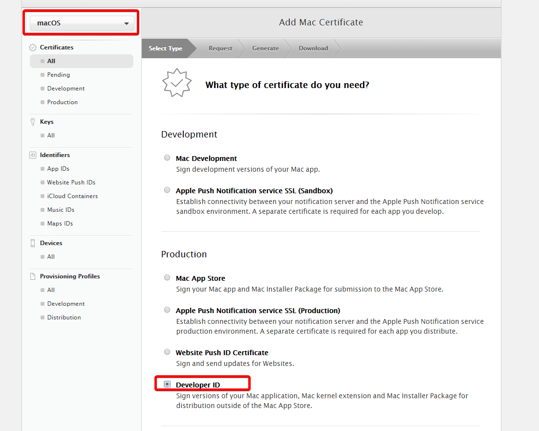 Apple Certificates Mac App Distribution Developer Id Application